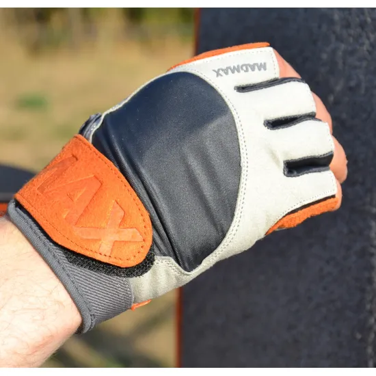 Перчатки для фитнеса MadMax MFG-850 Crazy Grey/Orange S