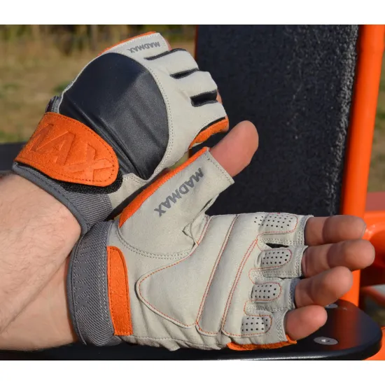 Перчатки для фитнеса MadMax MFG-850 Crazy Grey/Orange S