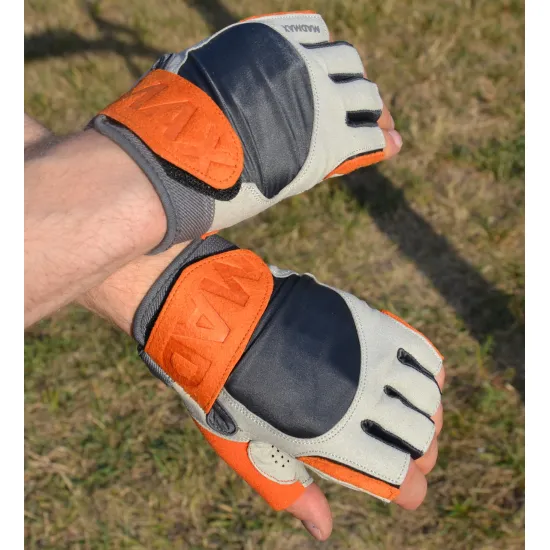 Перчатки для фитнеса MadMax MFG-850 Crazy Grey/Orange S