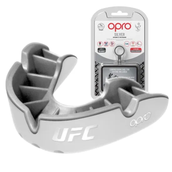 Капа OPRO Silver UFC White/Silver-детская