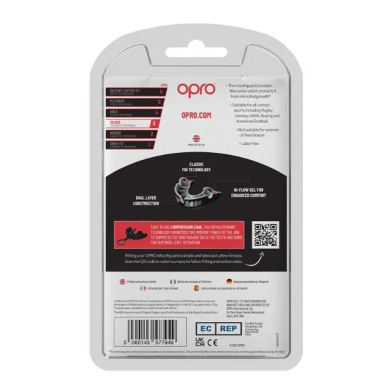 Капа OPRO Silver UFC White/Silver-детская