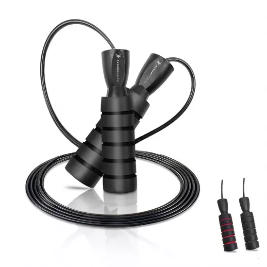 Скакалка швидкісна з протиковзкими ручками 4yourhealth 2.5m. Premium Jump Rope 2488 Чорна