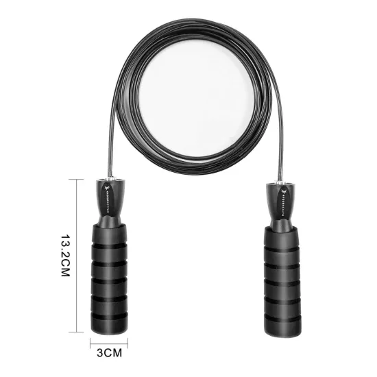 Скакалка швидкісна з протиковзкими ручками 4yourhealth 2.5m. Premium Jump Rope 2488 Чорна