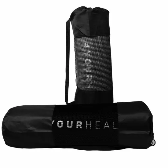 Килимок для йоги та фітнесу + чохол 4yourhealth Fitness Yoga Mat 0132 (180*61*1см) Чорний