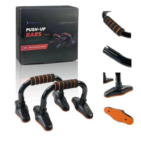 Опори для віджимання від підлоги 4yourhealth 1054 Push-Up Bars Premium Stell Black