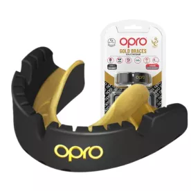 Капа для брекетов OPRO Gold Braces под брекеты Black/Gold-взрослая