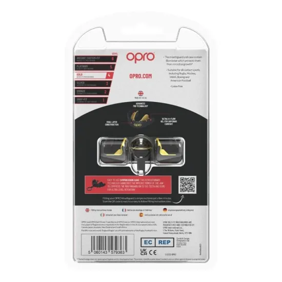 Капа для брекетов OPRO Gold Braces под брекеты Black/Gold-взрослая