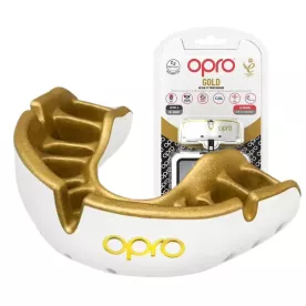 Капа OPRO Gold White/Gold-взрослая 