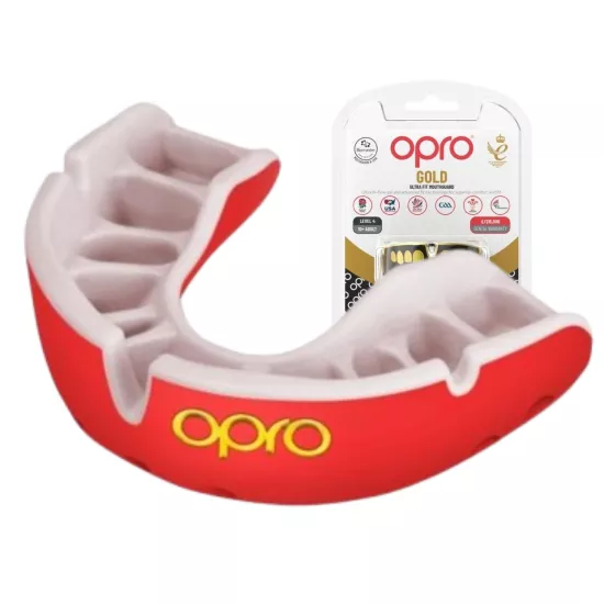 Капа OPRO Gold Red/Pearl-доросла