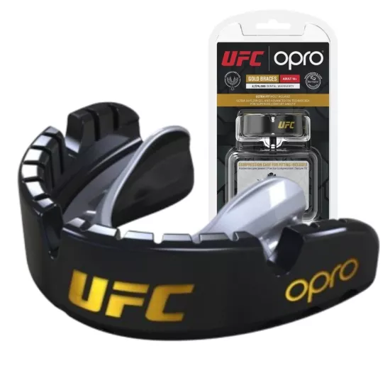 Капа для брекетів OPRO Gold Braces під брекети Blackl/Silver-доросла