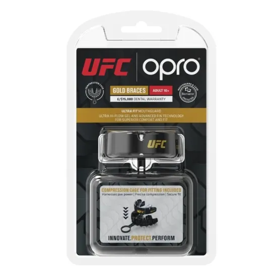 Капа для брекетів OPRO Gold Braces під брекети Blackl/Silver-доросла