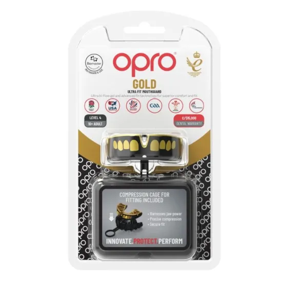 Капа OPRO Gold Grillz Black/Gold-доросла