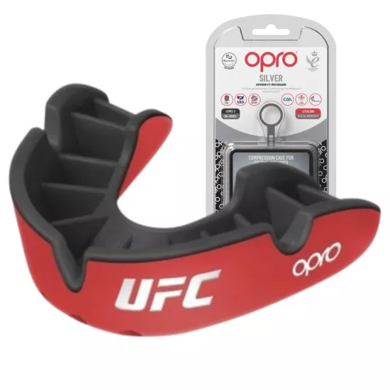 Капа OPRO Silver UFC Red/Black-взрослая