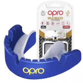 Капа для брекетів OPRO Gold Braces під брекети Dark Blue/Pearl-доросла 
