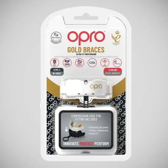 Капа для брекетів OPRO Gold Braces під брекети Dark Blue/Pearl-доросла 