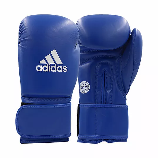 Боксерские перчатки Adidas WAKO Синий Кожа 10 унций