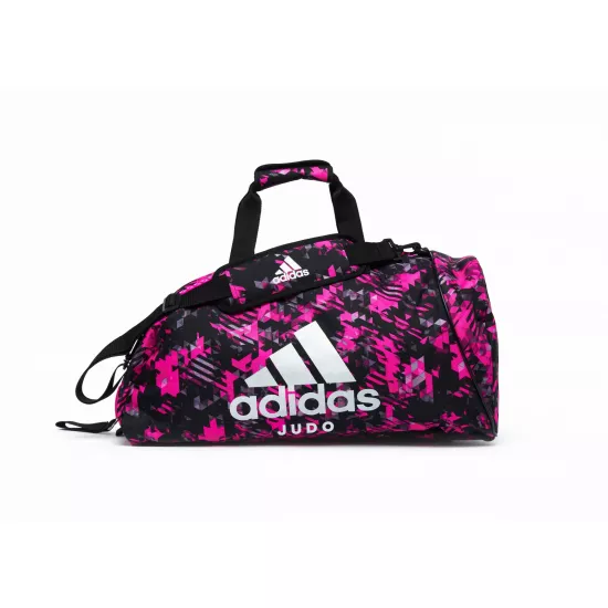 Сумка-рюкзак Adidas Judo (2 в 1) с серебряным логотипом Розовая 62х31х31см