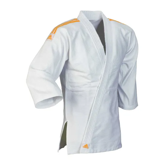 Кимоно для дзюдо Adidas Club Белое с оранжевыми полосами J350PK_WB-130