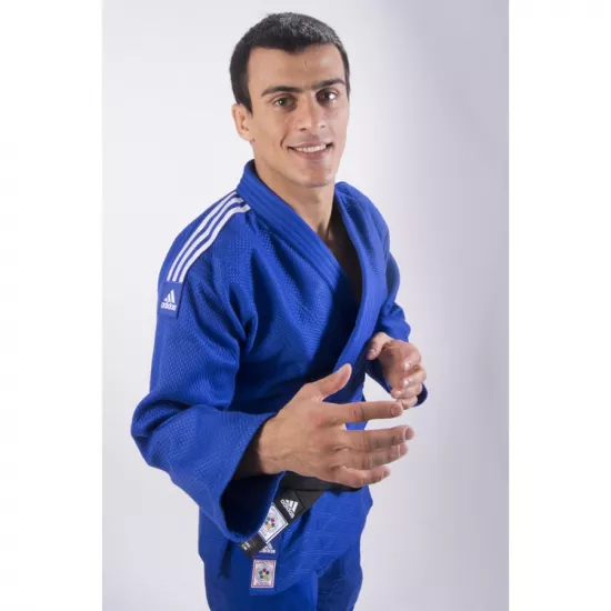 Кімоно для дзюдо Adidas Champion II з ліцензією IJF Slim Fit Синій/білі смуги J750B SF-150