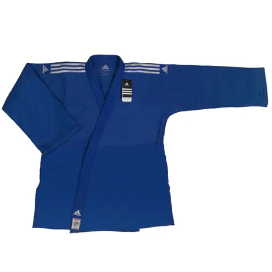 Кімоно для дзюдо Adidas Champion II з ліцензією IJF Slim Fit Синій/білі смуги J750B SF-150