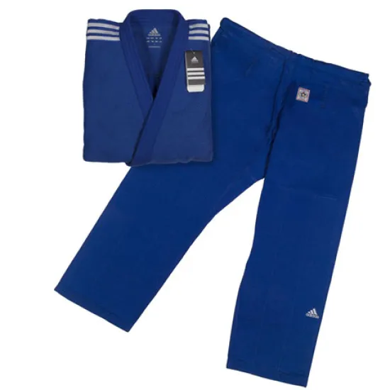 Кімоно для дзюдо Adidas Champion II з ліцензією IJF Slim Fit Синій/білі смуги J750B SF-150