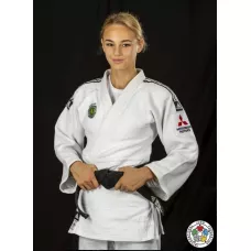 Кимоно для дзюдо Adidas Champion II с лицензией IJF SlimFit Белый/черные полосы J750W SF-150