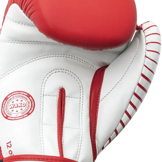 Перчатки Adidas с лицензией Wako для бокса и кикбоксинга Красно/белый 10 унций