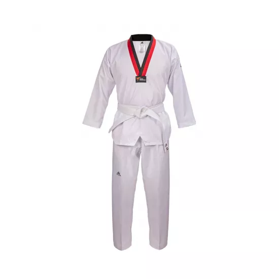Добок для Тхеквондо Adidas ADI-START с лицензией WT с красно-черным воротом-110