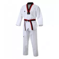 Добок для Тхеквондо Adidas ADI-CLUB с лицензией WT с красно-черным воротом-140