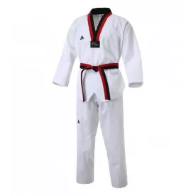 Добок для Тхеквондо Adidas ADI-CLUB с лицензией WT с красно-черным воротом-130