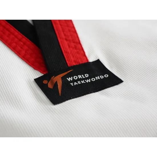 Добок для Тхеквондо Adidas ADI-CLUB с лицензией WT с красно-черным воротом-130