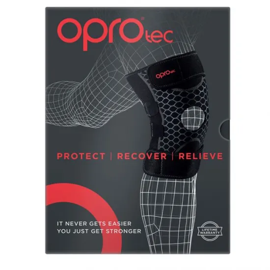 Наколінник регульований Opro TEC5733 з відкритою колінною філіжанкою Чорний 1шт-Універсальний