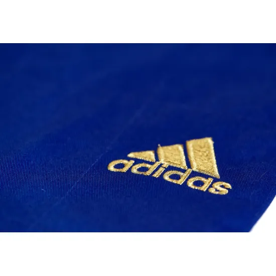 Кимоно для дзюдо Adidas Champion II с лицензией IJF Slim Fit Синий/золотые полосы J-IJFB-SMU-170