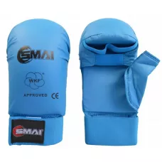 Рукавички для карате Smai із захистом великого пальця з ліцензією WKF Сині-S
