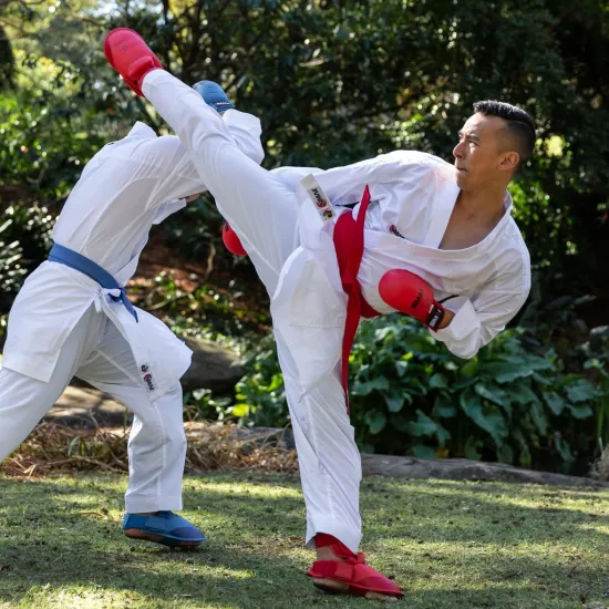 Захист гомілки та стопи Smai з ліцензією WKF Синя-XS