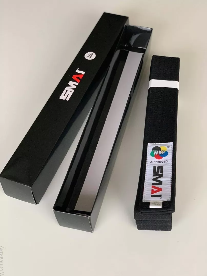 Пояс для кимоно SMAI Deluxe Version WKF Черный-240