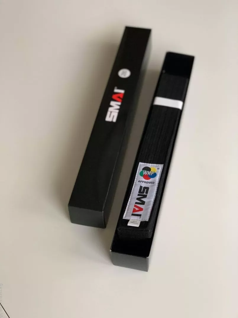 Пояс для кимоно SMAI Deluxe Version WKF Черный-240