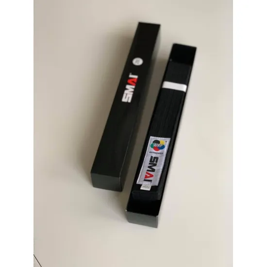 Пояс для кімоно SMAI Deluxe Version WKF Чорний-240
