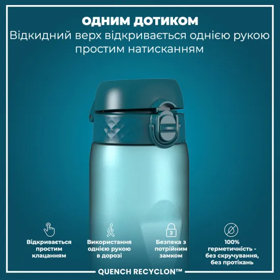Бутылка для воды ION8 1000 мл. BPA Free Teal & Blue