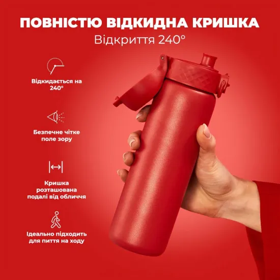 Пляшка для води металева вакуумна ION8 500 мл. Vacuum Insulated Red