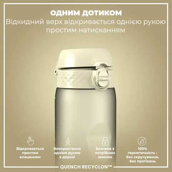 Бутылка для воды ION8 1000 мл. BPA Free Creamy White