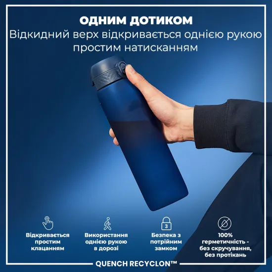 Бутылка для воды ION8 1000 мл. BPA Free Navy
