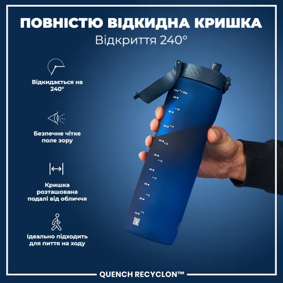 Бутылка для воды ION8 1000 мл. BPA Free Navy
