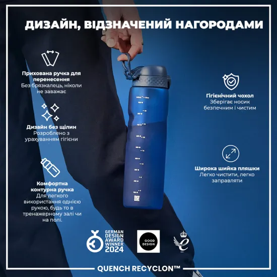 Бутылка для воды ION8 1000 мл. BPA Free Navy