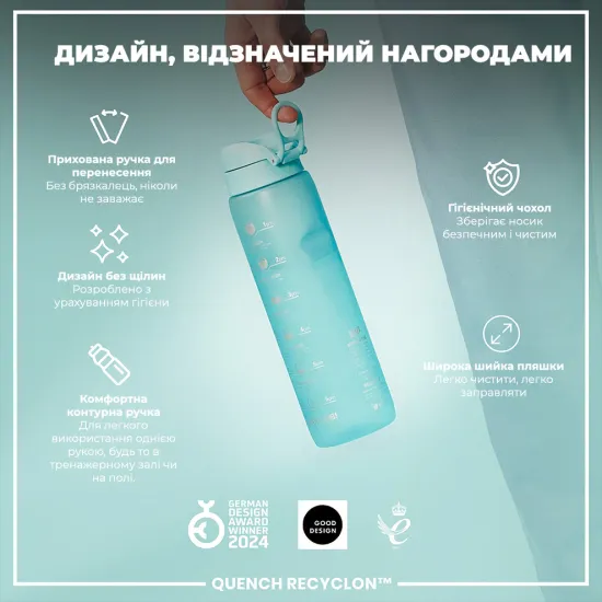 Пляшка для води ION8 1000 мл. BPA Free Sonic Blue