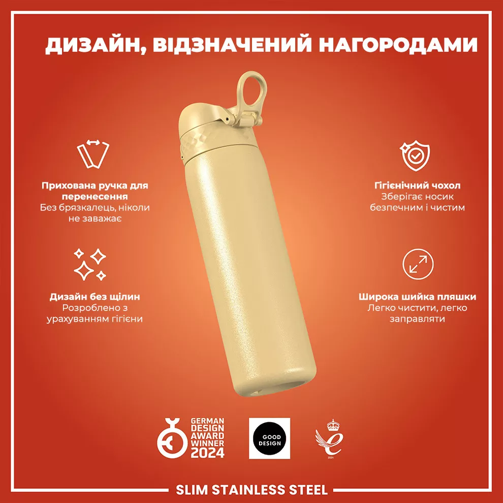 Бутылка для воды металлическая ION8 600 мл. Stainless Steel Desert