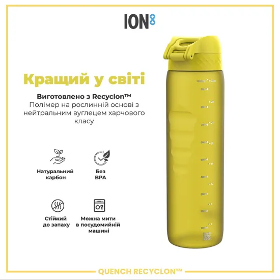 Пляшка для води ION8 1000 мл. BPA Free Yellow