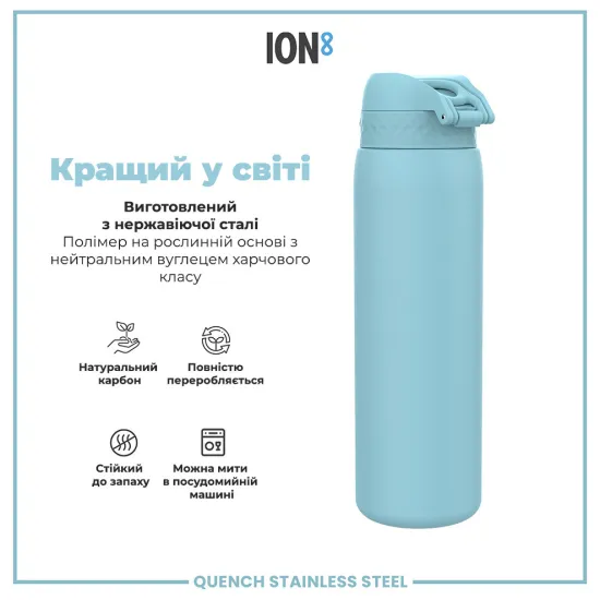 Бутылка для воды металлическая ION8 1200 мл. Stainless Steel Alaska Blue