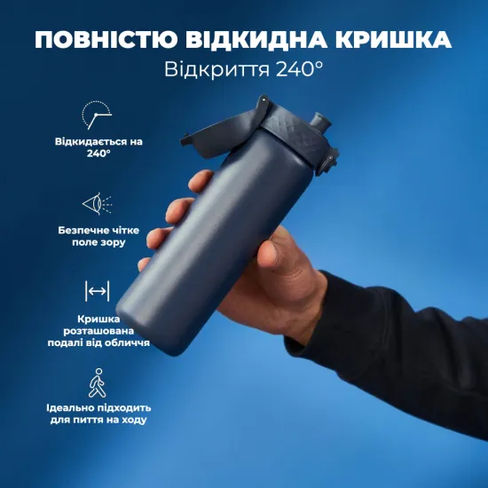 Пляшка для води металева вакуумна ION8 500 мл. Vacuum Insulated Navy