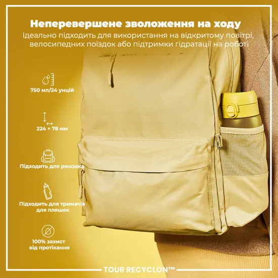 Бутылка для воды ION8 750 мл. BPA Free Yellow